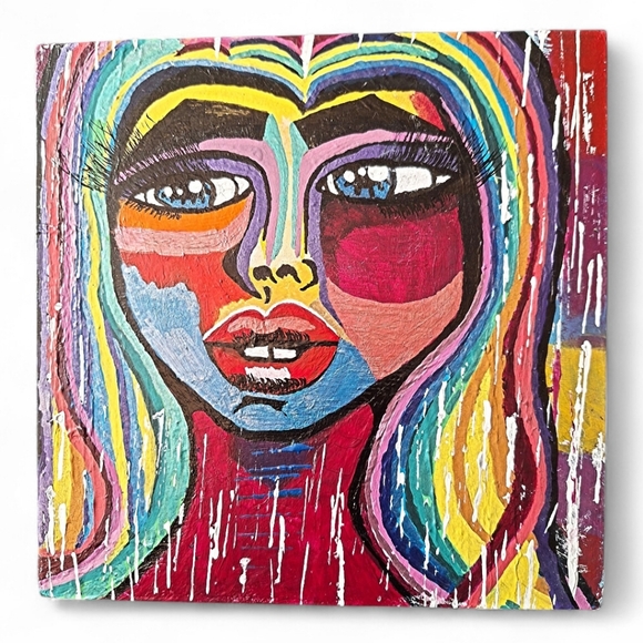 ✨️LGBTQ+ PRIDE! A Megan Phoenix Original! Vibrant Mulicolor Abstract Portrait!